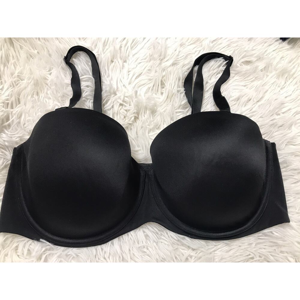 Women Lane Bryant Cacique Lightly Lined Multiway Strapless Bra Size 38DDD Black